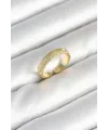 ietaks™ Gold Renk Şerit Zirkon Taşlı Kadın Yüzük