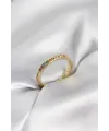 Gold Renk Sıralı Renkli Zirkon Taşlı Kadın Yüzük