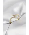 Gold Renk Yılan Model Zirkon Taşlı Kadın Yüzük