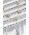 Gold Renk Yonca Model VIP Seri Kadın Kolye