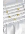 Gold Renk Yonca Model VIP Seri Kadın Kolye