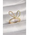 ietaks™ Gold Renk Zirkon Taşlı Düğüm Model Kadın Yüzük