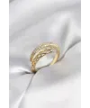 Gold Renk Zirkon Taşlı Sarmal Kadın Yüzük