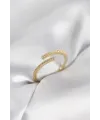 Gold Renk Zirkon Taşlı Yılan Tarz Kadın Yüzük