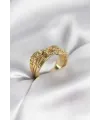 Gold Renk Zirkon Taşlı Zincir Model Kadın Yüzük