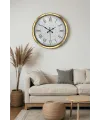 Gold Şık 40 Cm Metal Roma Rakamlı Duvar Saati