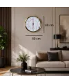 Gold Takvimli 40 x 40 Cm Metal Duvar Saati