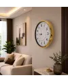 Gold Takvimli 52 x 52 Cm Metal Duvar Saati