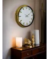 Gold & White Lüks Tasarım 40 Cm Gold Metal Duvar Saati