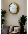 Gold & White Lüks Tasarım 40 Cm Gold Metal Duvar Saati