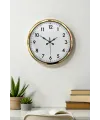 Gold & White Luxury Classic 52 Cm Metal Duvar Saati