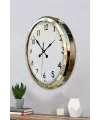 Gold & White Luxury Classic 52 Cm Metal Duvar Saati