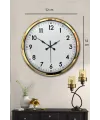 Gold & White Luxury Classic 52 Cm Metal Duvar Saati