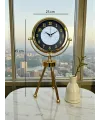 Golden Marble Üç Ayaklı Metal Masa Saati