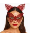 Gösterişli Kırmızı Dantel Maske ve Taç Seti 7 No – Masquerade ve Davetler için