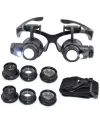 Gözlük Modeli 10X 15X 20X 25X Lens 2 Led Işıklı Büyüteç 9892G