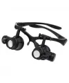 Gözlük Modeli 10X 15X 20X 25X Lens 2 Led Işıklı Büyüteç 9892G