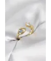 Gözyaşı Model Gold Renk Zirkon Taşlı Kadın Yüzük
