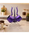 Granit Çelik Cezve Seti 4lü (230/280/380 ml) Metal Standlı