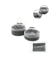 Gri 2 Boy Yuvarlak Bambu Kenar Organizer Sepet Ahşap Altlık - Bezli Çap=22x24cm