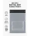 Gri Cepli Battal Boy Kargo Poşeti 45x55+5 Cm 100 Adet