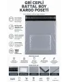 Gri Cepli Battal Boy Kargo Poşeti 45x55+5 Cm 100 Adet