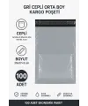 Gri Cepli Orta Boy Kargo Poşeti 30x37+5 Cm 100 Adet