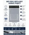 Gri Cepli Orta Boy Kargo Poşeti 30x37+5 Cm 100 Adet