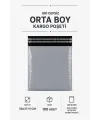 Gri Cepsiz Orta Boy Kargo Poşeti 30x37+5 Cm 100 Adet