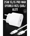 Güç Adaptörü Ve Kablosu Şarj Aleti 15/15 Pro Max Uyumlu Hızlı Şarj