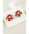 Gül Çiçek İnci Mineli Küpe