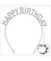 Gümüş Kristal Taşlı Happy Birthday Doğum Günü Tacı İthal Ürün A Kalite 17x16 cm