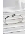 Gümüş Renk Düğüm Model Pirinç Kadın Bileklik