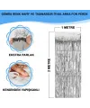Gümüş Renk Ekstra Metalize Parlak Saçaklı Arka Fon Perde İthal A Kalite 1x2 Metre