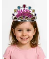 Gümüş Renk Happy Birthday Yazılı Doğum Günü Tacı 60 cm