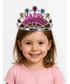Gümüş Renk Happy Birthday Yazılı Doğum Günü Tacı 60 Cm
