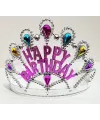 Gümüş Renk Happy Birthday Yazılı Doğum Günü Tacı 60 Cm