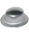 Gümüş Renk Hologramlı Plastik Yuvarlak Melon 27x24 cm