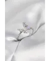 Gümüş Renk Kelebek Model Zirkon Taşlı Kadın Yüzük