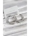 Gümüş Renk Pirinç Halka 30 mm Kadın Küpe