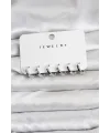Gümüş Renk Pirinç Minimal Petek Detaylı Kadın Küpe Seti
