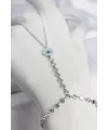 Gümüş Renk Pirinç Zirkon Taşlı Nazar Model Şahmeran