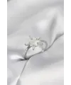 Gümüş Renk Yıldız Model Sedefli Zirkon Taşlı Kadın Yüzük