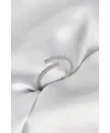 Gümüş Renk Zirkon Taşlı Yılan Tarz Kadın Yüzük