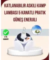 Güneş Enerjili Usb Şarj Edilebilir 5 Modlu Katlanabilir Led Kamp Işığı