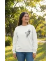 Günü Özel Bisiklet Yaka Baskılı Oversize Sweatshirt - Beyaz
