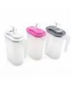 Güzel Plastik G-020 ( Şeffaf Plastik ) Oval ( Yayık ) Sürahi ( Renkli Kapak )*24=k