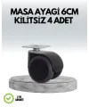 Halı Ve Beton Uyumlu Kilitsiz Mobilya Tekerleği 4’lü