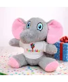 Happy Birthday Tişörtlü Sevimli Peluş Fil
