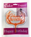 Happy Birthday Yazılı Turuncu Dallı Pasta Kek Çubuğu